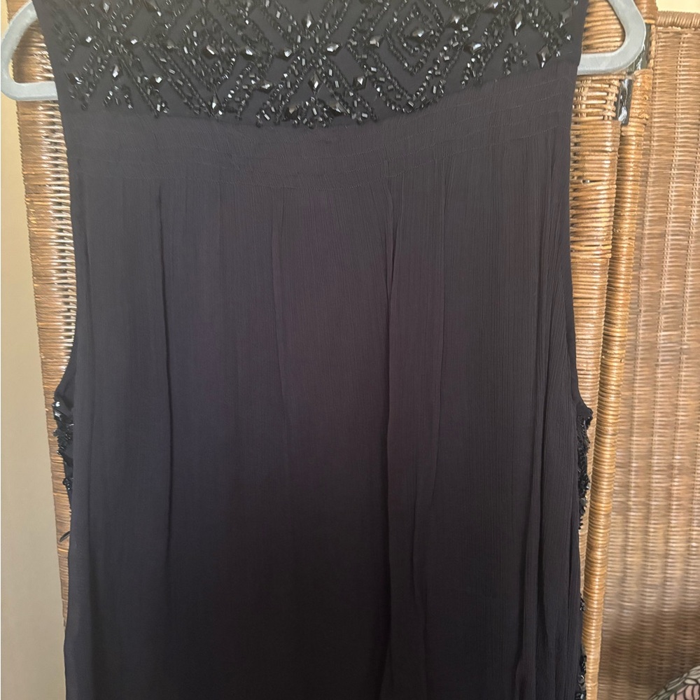 Embellished Lucky Brand Black Sleeveless Top - Picture 3 of 3